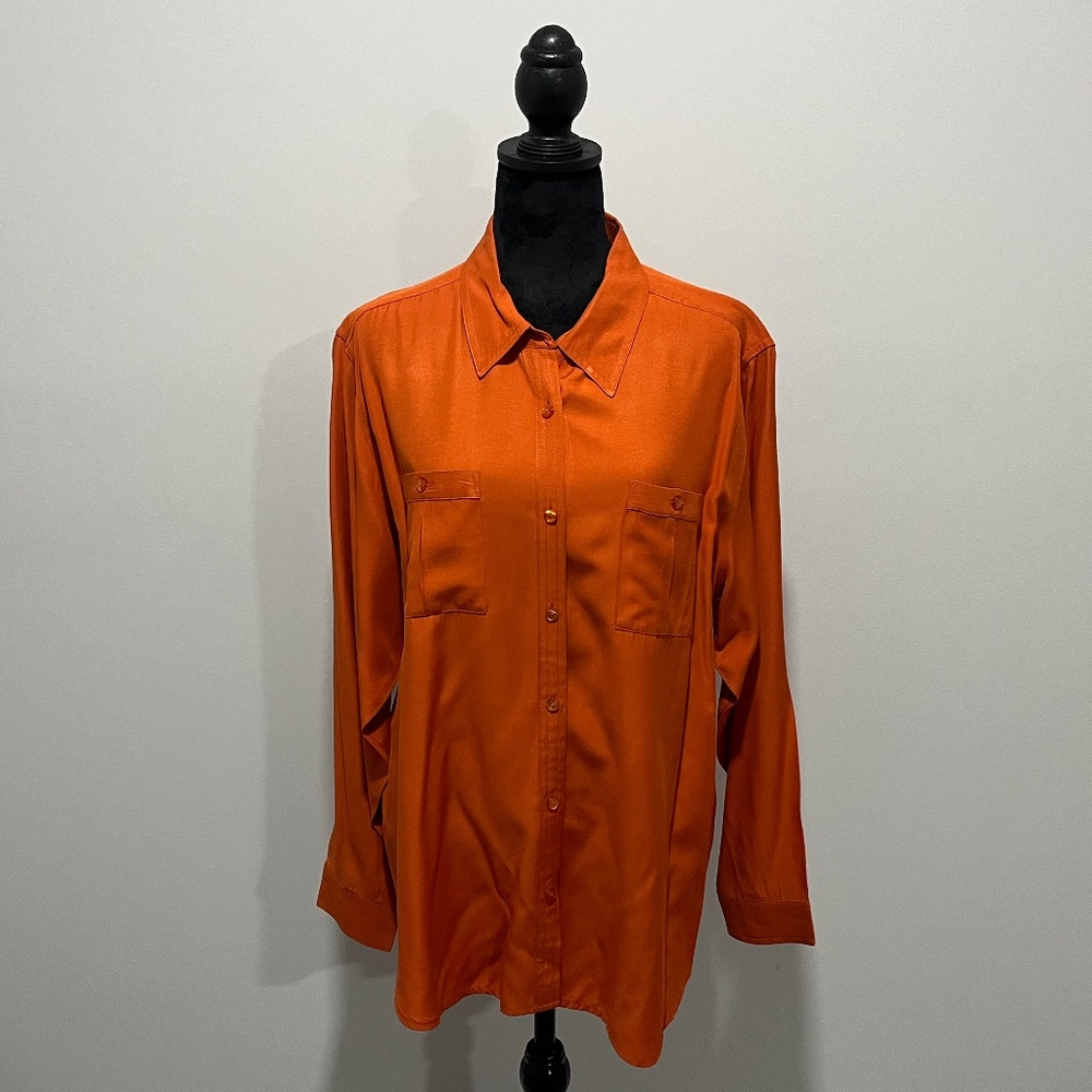 Investment Long sleeve, Woman’s, Shirt, Orange, Size XL